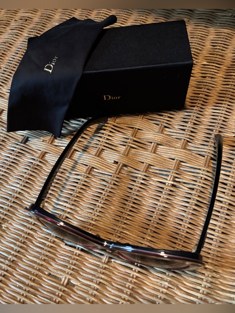 Dior Oversized Sunglasses in Black with Pink Trim - Picture 3 of 5